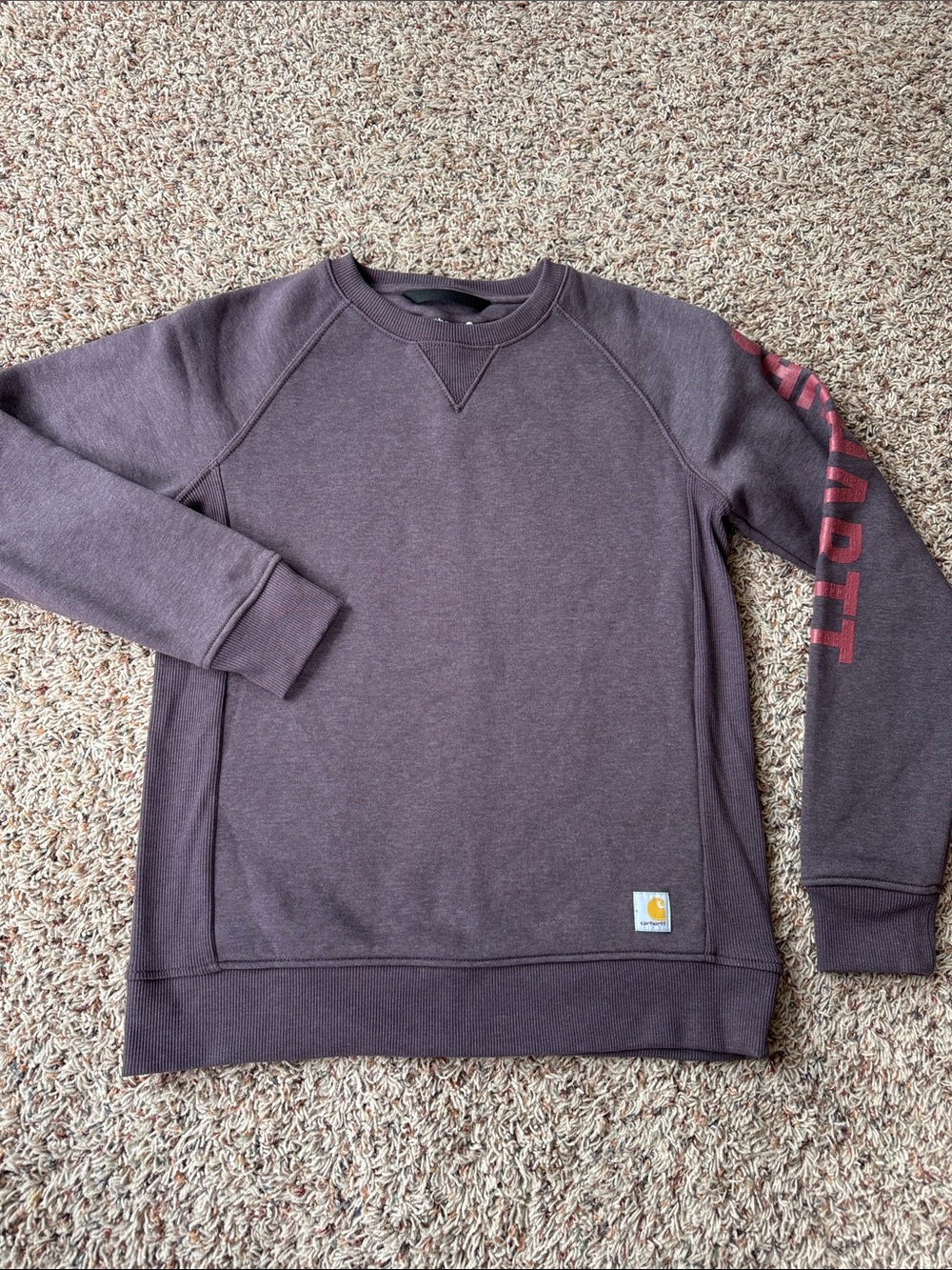 Carhartt Womans Crewneck Sweatshirt with Sleeve Logo
